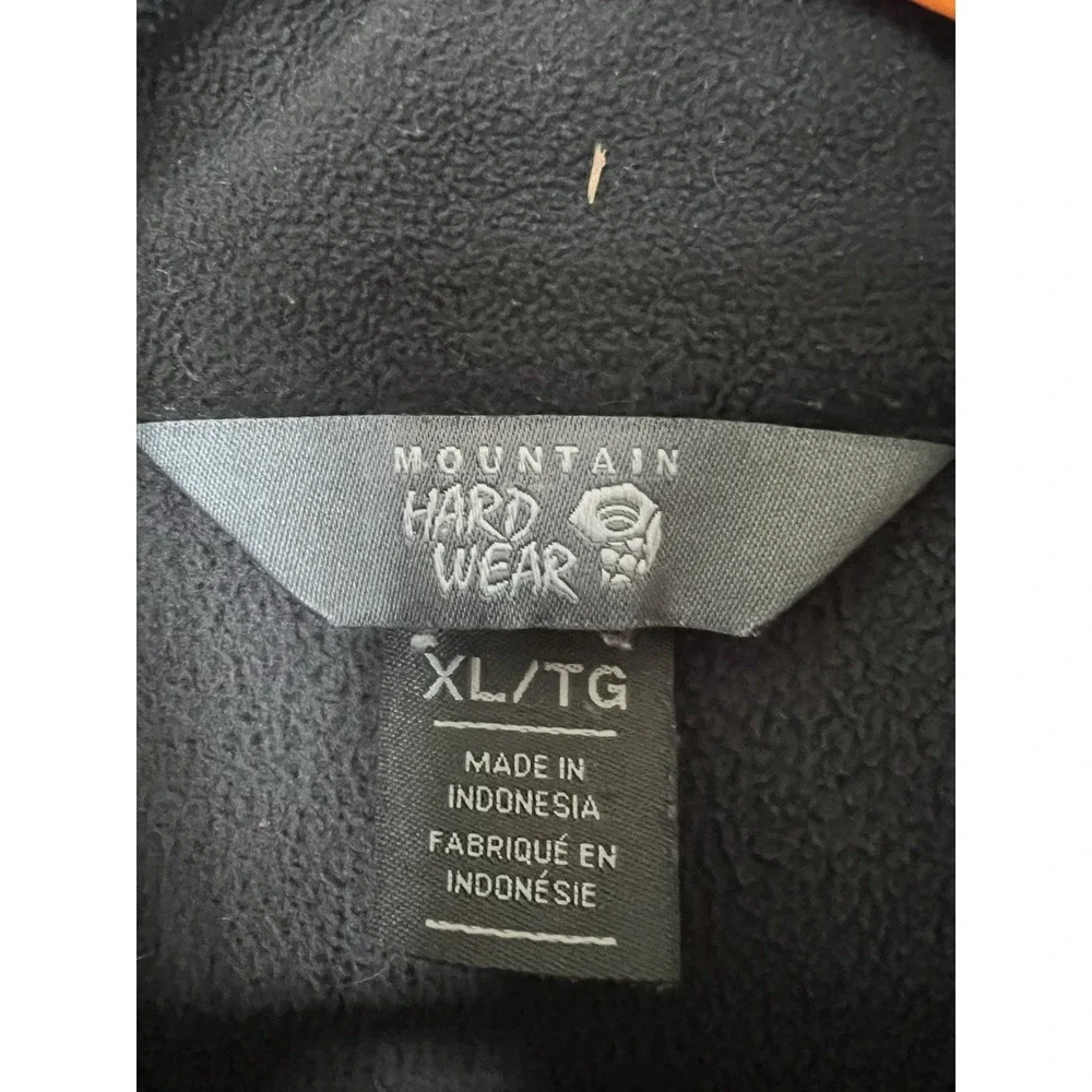 Mountain Hard‎ Wear Pullover Jacket Mens Gray XL 1/2 Zip Fleece Outdoor Hiking